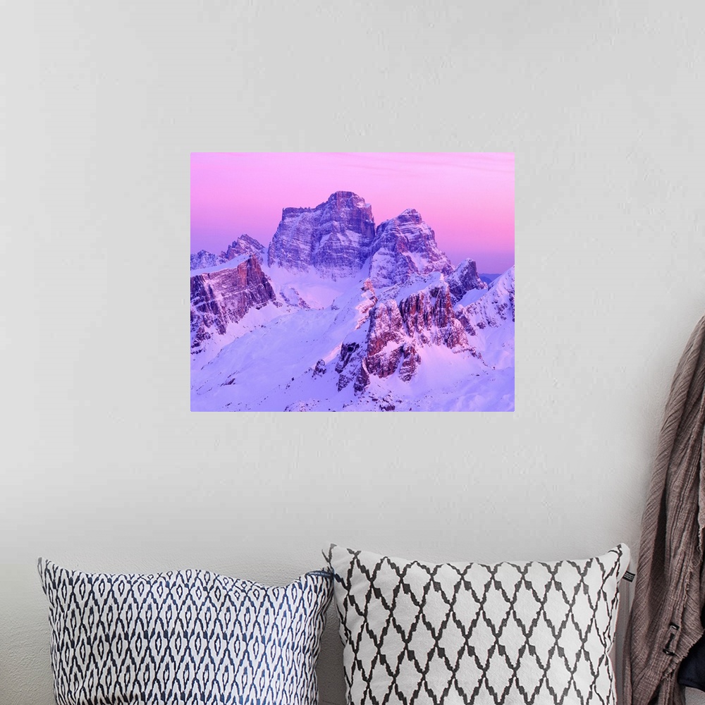 A bohemian room featuring Italy, Dolomites, Pelmo, Mount Pelmo, sunset