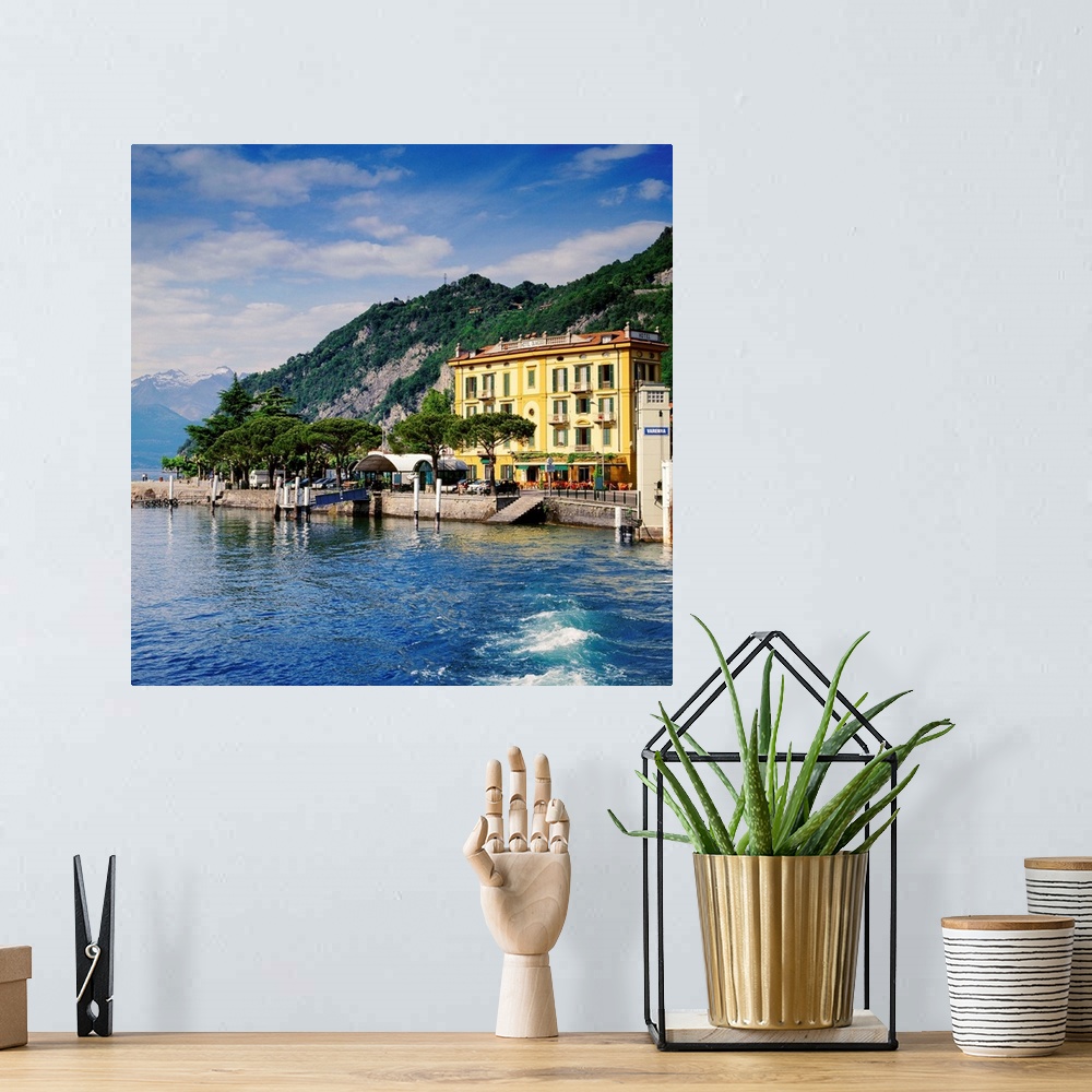 A bohemian room featuring Italy, Lombardy, Como Lake, Varenna, Mediterranean area, Como district, Travel Destination, Pier ...