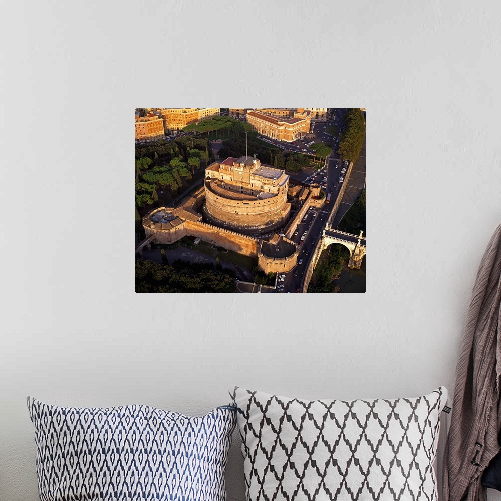 A bohemian room featuring Italy, Rome, Aerial of Castel Sant'Angelo