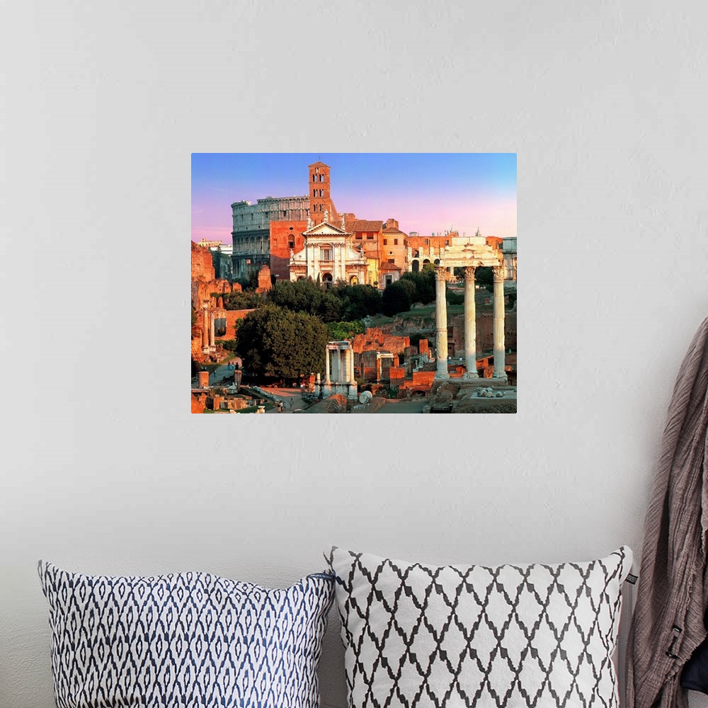 A bohemian room featuring Italy, Rome, Forum and Coliseum