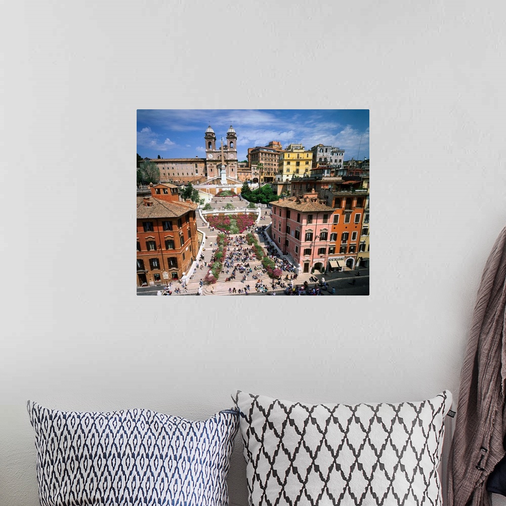 A bohemian room featuring Italy, Rome, Piazza di Spagna, steps leading to Trinita dei Monti