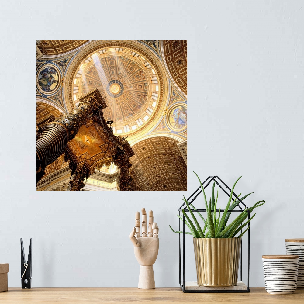 A bohemian room featuring Italy, Rome, Saint Peter's Cathedral, cupola and baldachin