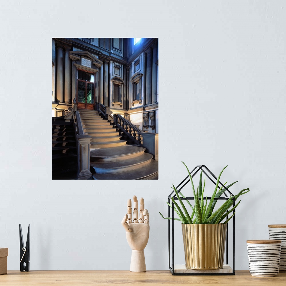 A bohemian room featuring Italy, Tuscany, Florence, Lauretian Library, Michelangelo stairway