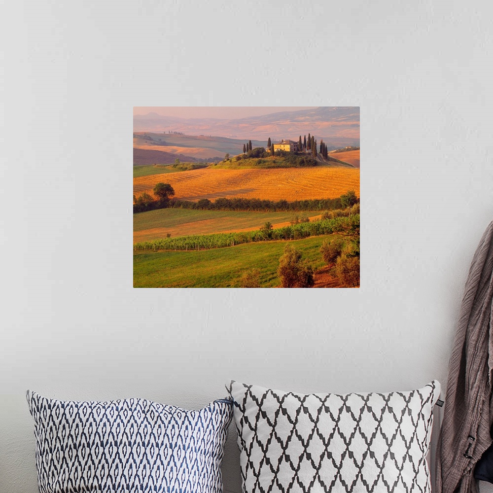 A bohemian room featuring Italy, Tuscany, Landscape near San Quirico d'Orcia