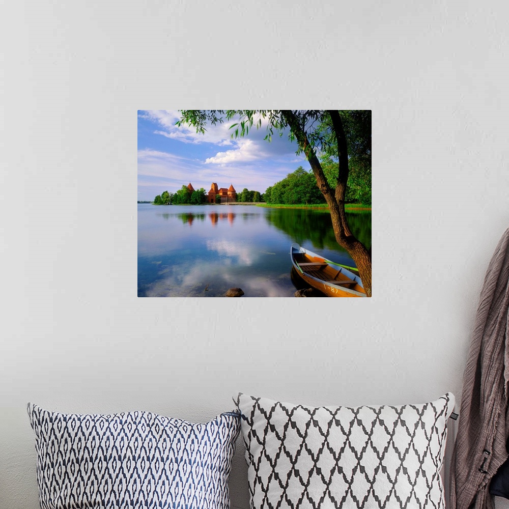 A bohemian room featuring Lithuania, Trakai, View of the castle