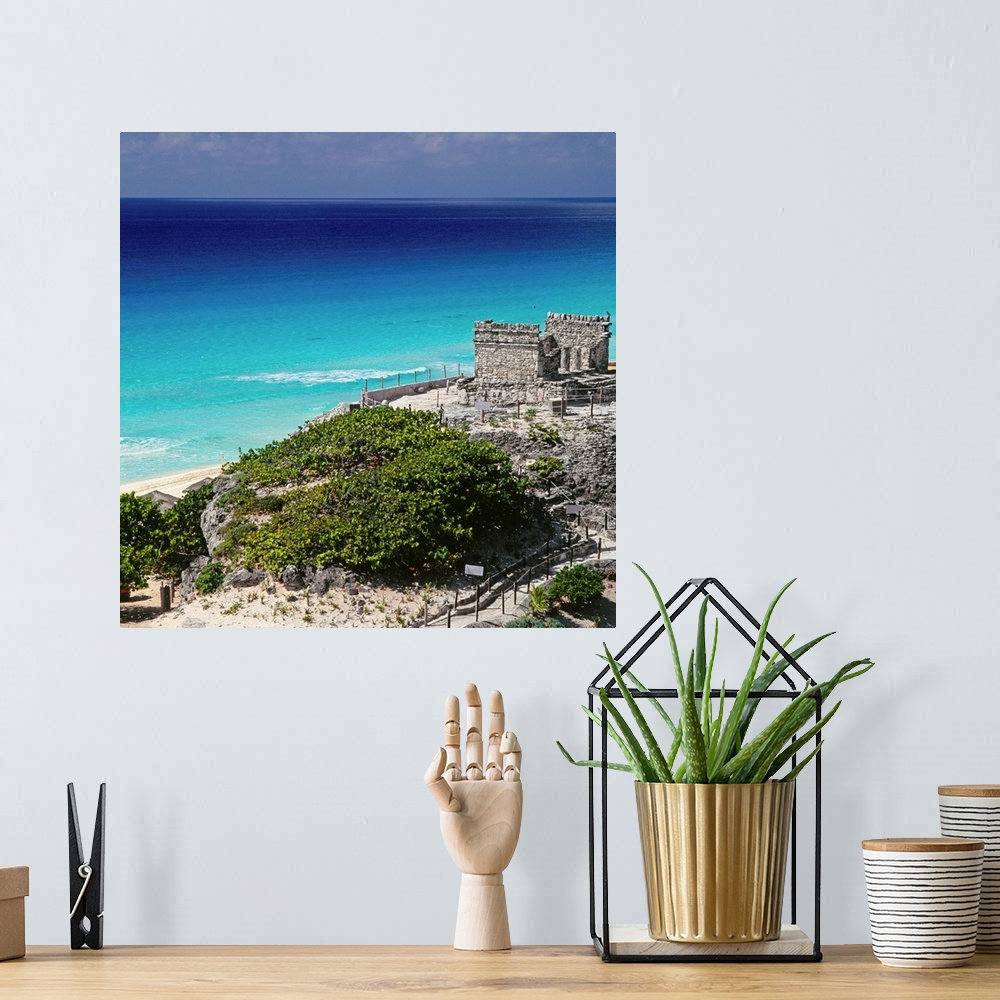 A bohemian room featuring Mexico,, Mayan temple on the coast