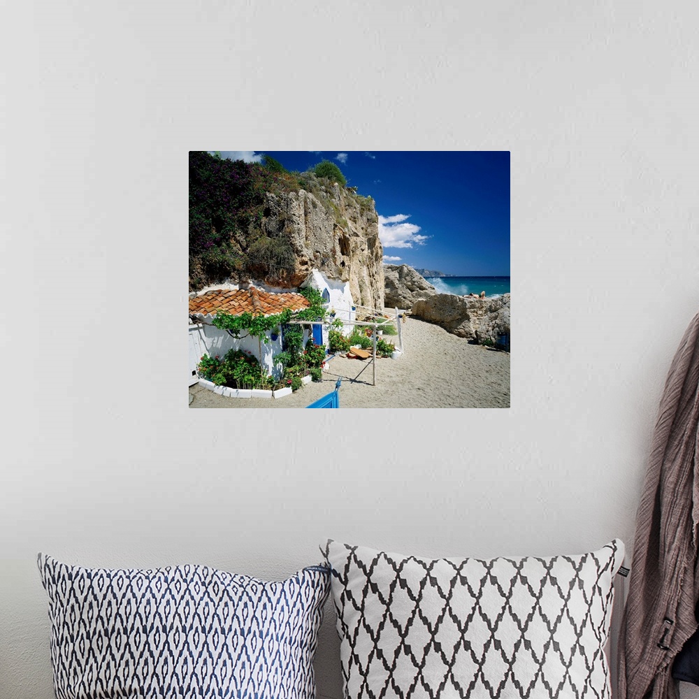 A bohemian room featuring Spain, Andalucia, Malaga, Nerja, typical beach