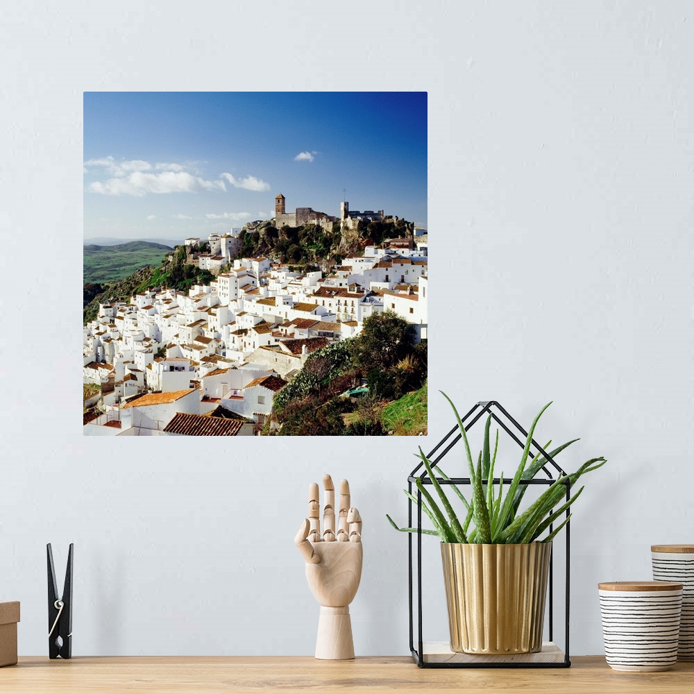 A bohemian room featuring Spain, Andalucia, Malaga, Pueblos Blancos, Casares town