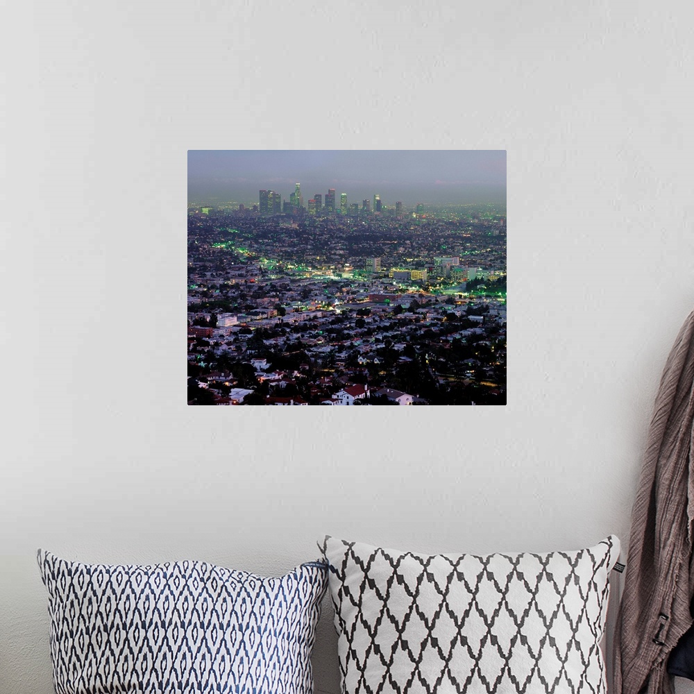 A bohemian room featuring United States, California, Los Angeles, View towards the Downtown