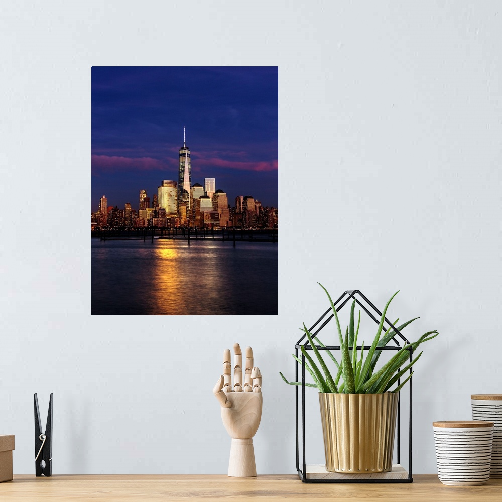 A bohemian room featuring USA, New York City, Manhattan, Lower Manhattan, One World Trade Center, Freedom Tower, Empire Sta...