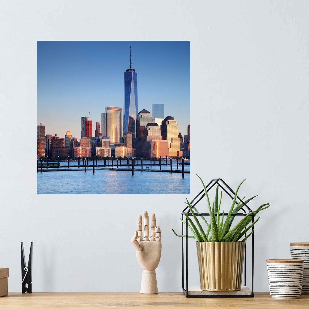 A bohemian room featuring USA, New York City, Manhattan, Lower Manhattan, One World Trade Center, Freedom Tower, Manhattan ...