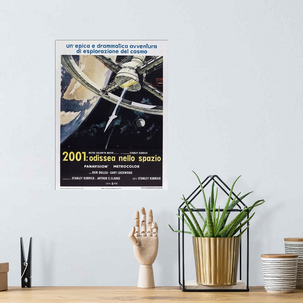 A bohemian room featuring 2001: A Space Odyssey - Vintage Movie Poster (Italian)
