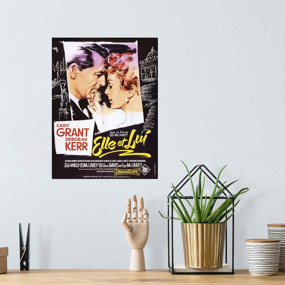 A bohemian room featuring An Affair To Remember, (aka Elle Et Lui), French Poster Art, From Left: Cary Grant, Deborah Kerr,...
