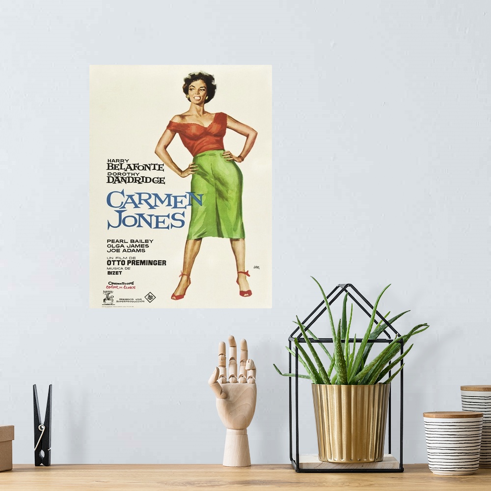 A bohemian room featuring Carmen Jones, Dorothy Dandridge On Spanish Poster Art, 1954