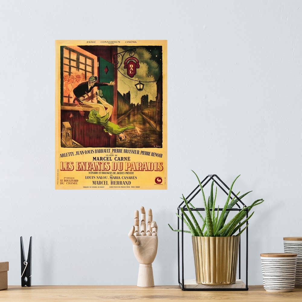 A bohemian room featuring Children of Paradise - Vintage Movie Poster (French)