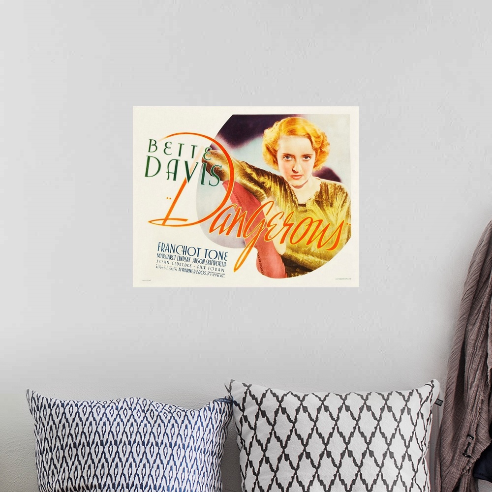 A bohemian room featuring Dangerous - Vintage Movie Poster