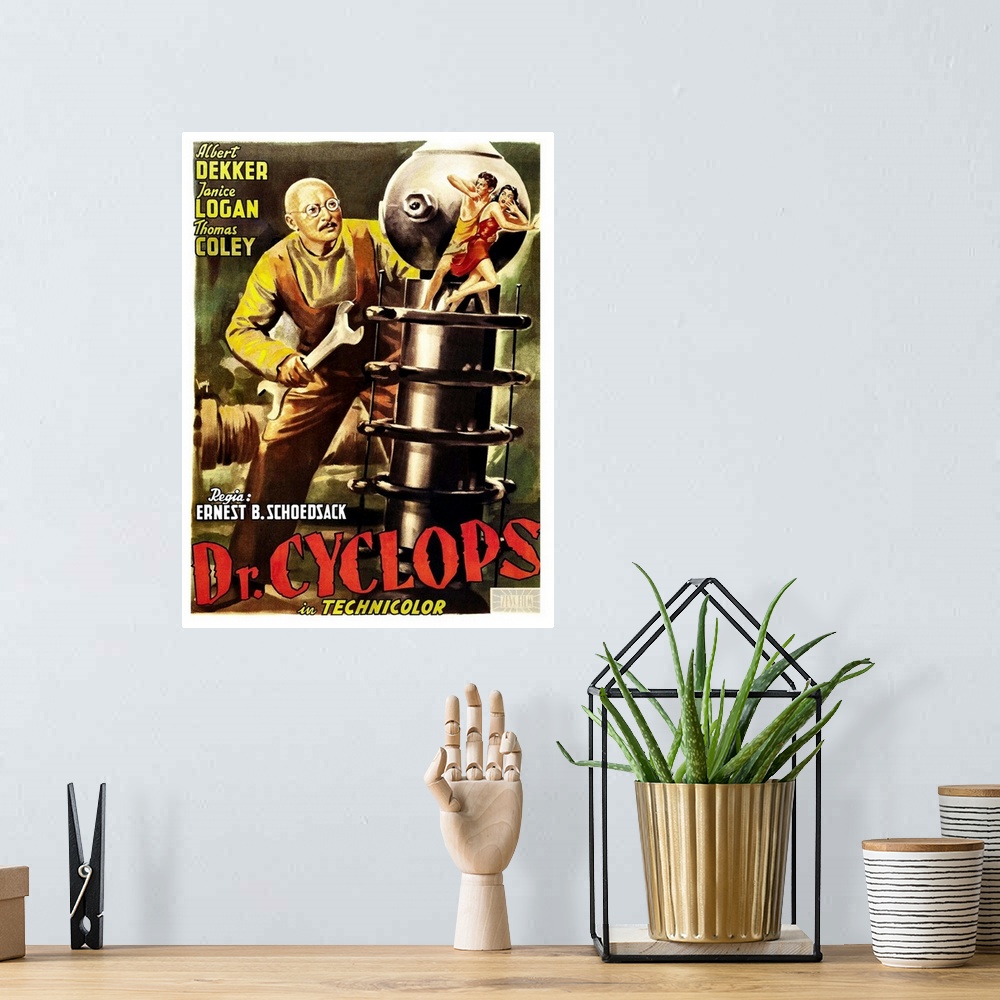 A bohemian room featuring Dr. Cyclops - Vintage Movie Poster (Italian)