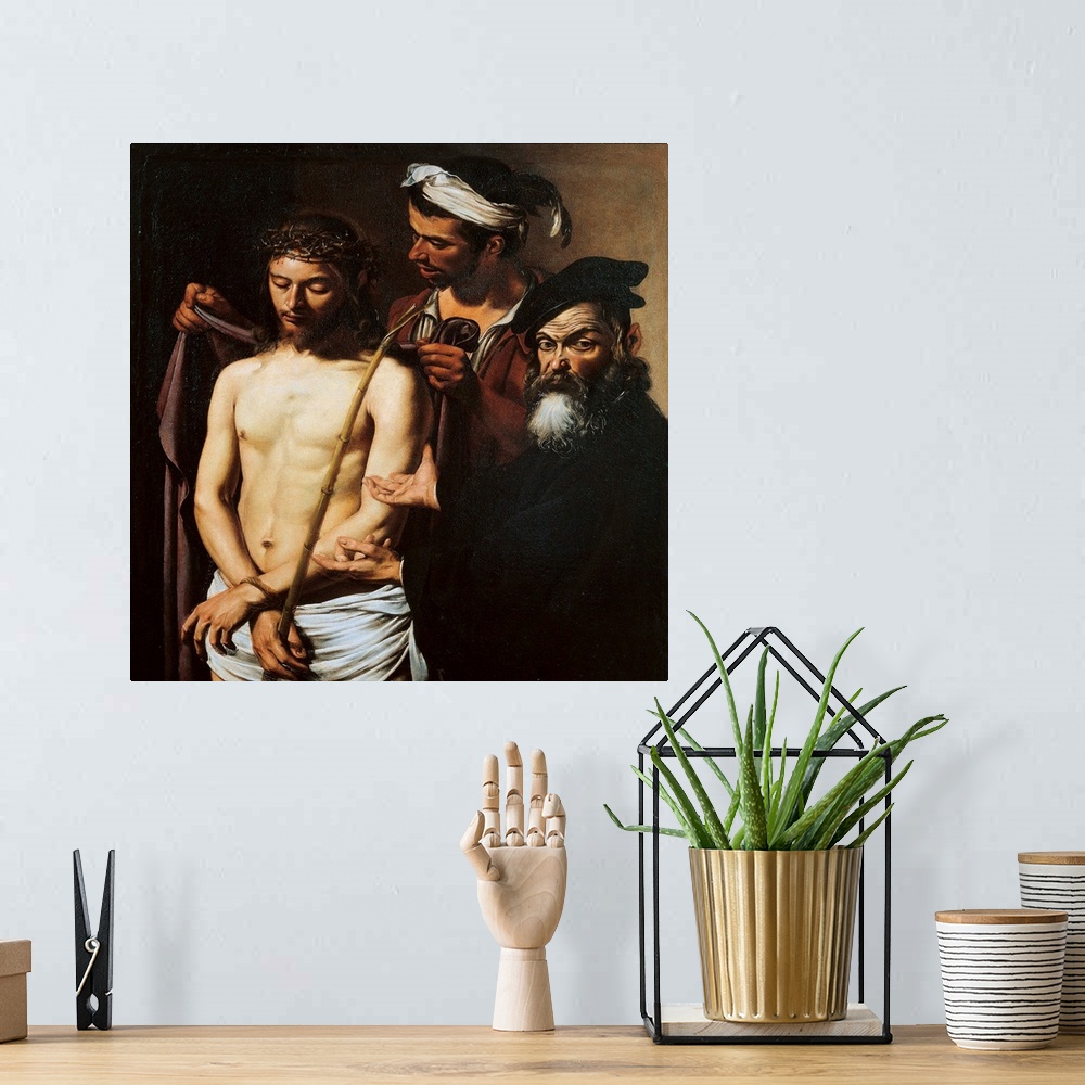 A bohemian room featuring Ecce Homo, by Merisi Michelangelo known as Caravaggio, 17th Century, 1605 about, oil on canvas, c...