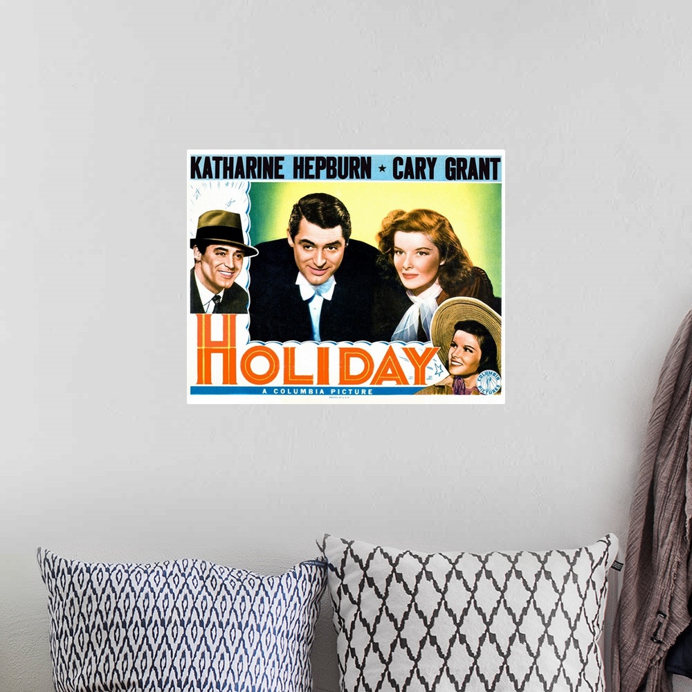 A bohemian room featuring Holiday - Vintage Movie Poster