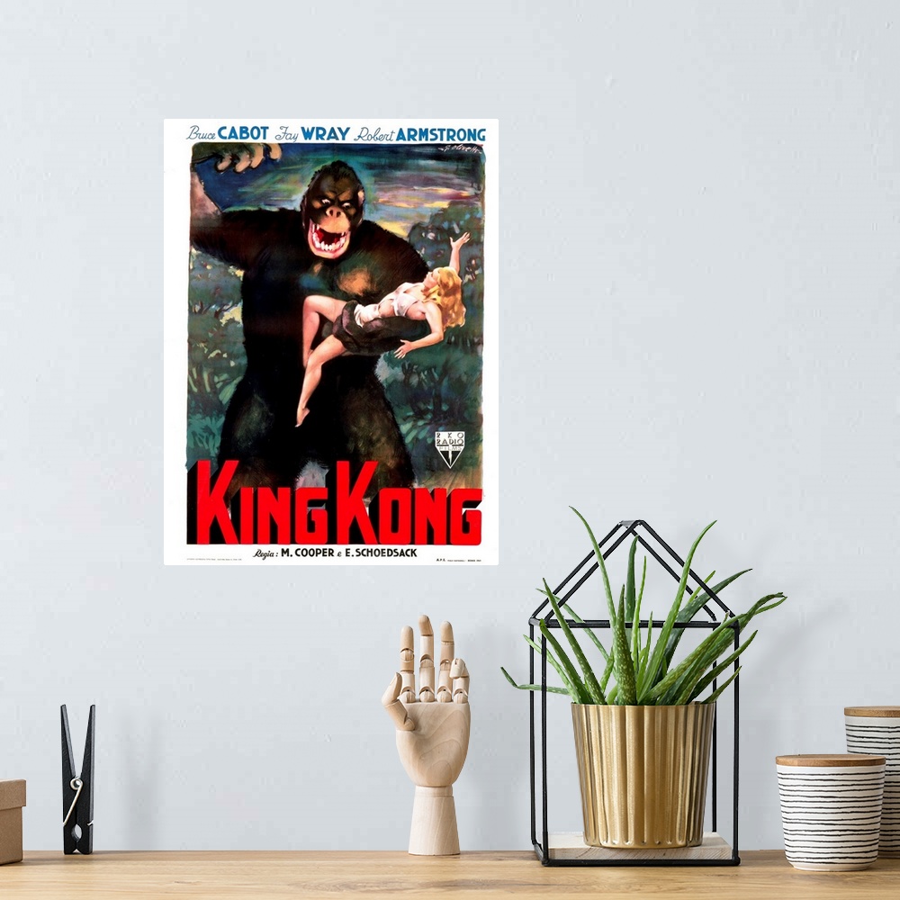 A bohemian room featuring King Kong, Italian Poster Art, 1933.