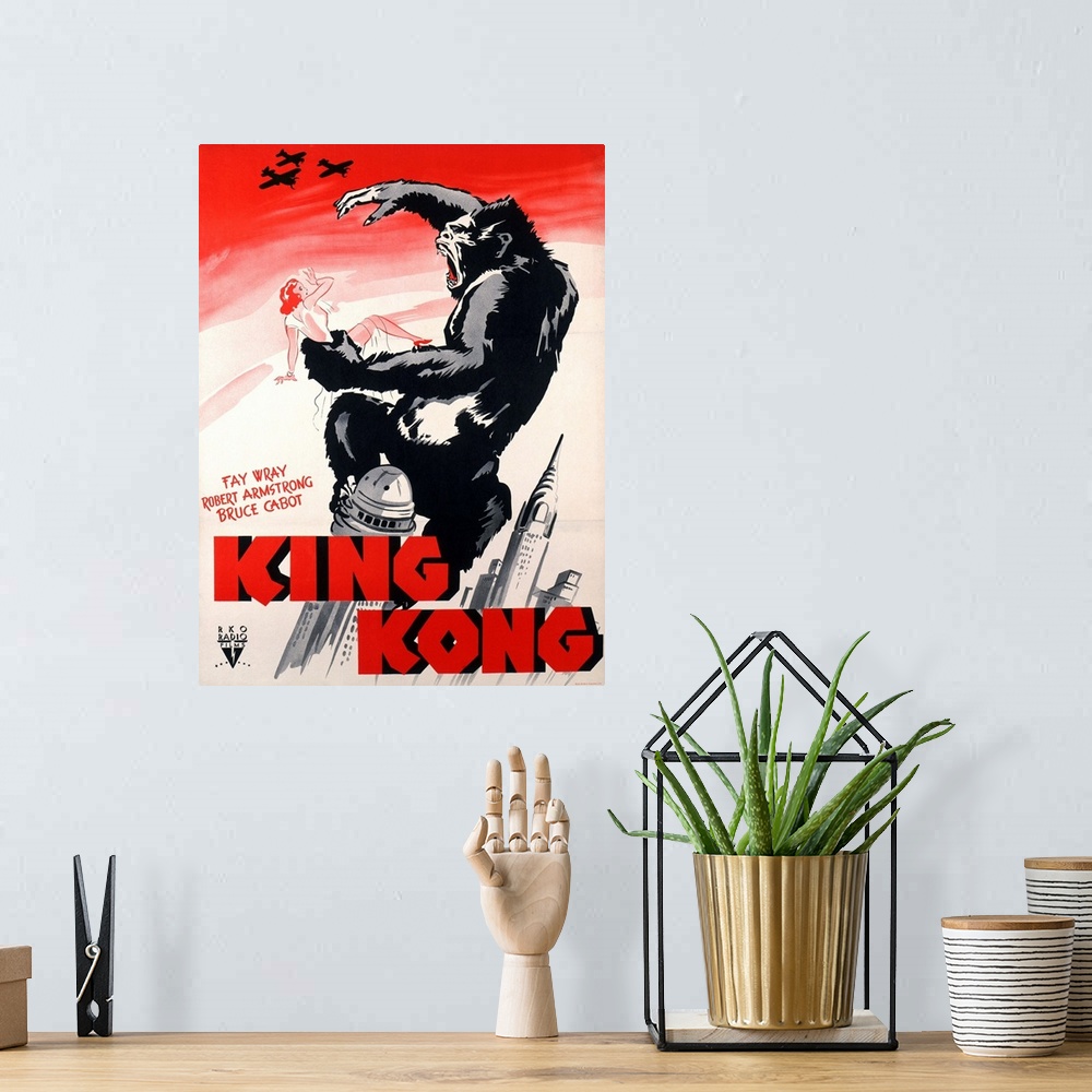 A bohemian room featuring King Kong - Vintage Movie Poster