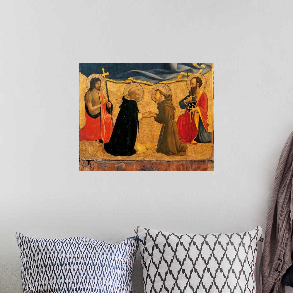 A bohemian room featuring Madonna and Child with Sts John the Baptist, Dominic, Francis and Paul, by Guido di Pietro (Piero...
