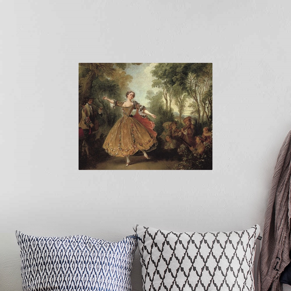 A bohemian room featuring Lancret, Nicolas (1690-1743). Mlle Camargo Dancing. Rococo. Oil on canvas. RUSSIA. Saint Petersbu...