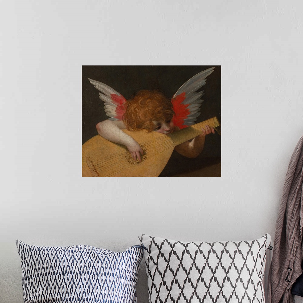 A bohemian room featuring Musician Angel (Angelo musicante), by Rosso Fiorentino, 1521, 16th Century, oil on board