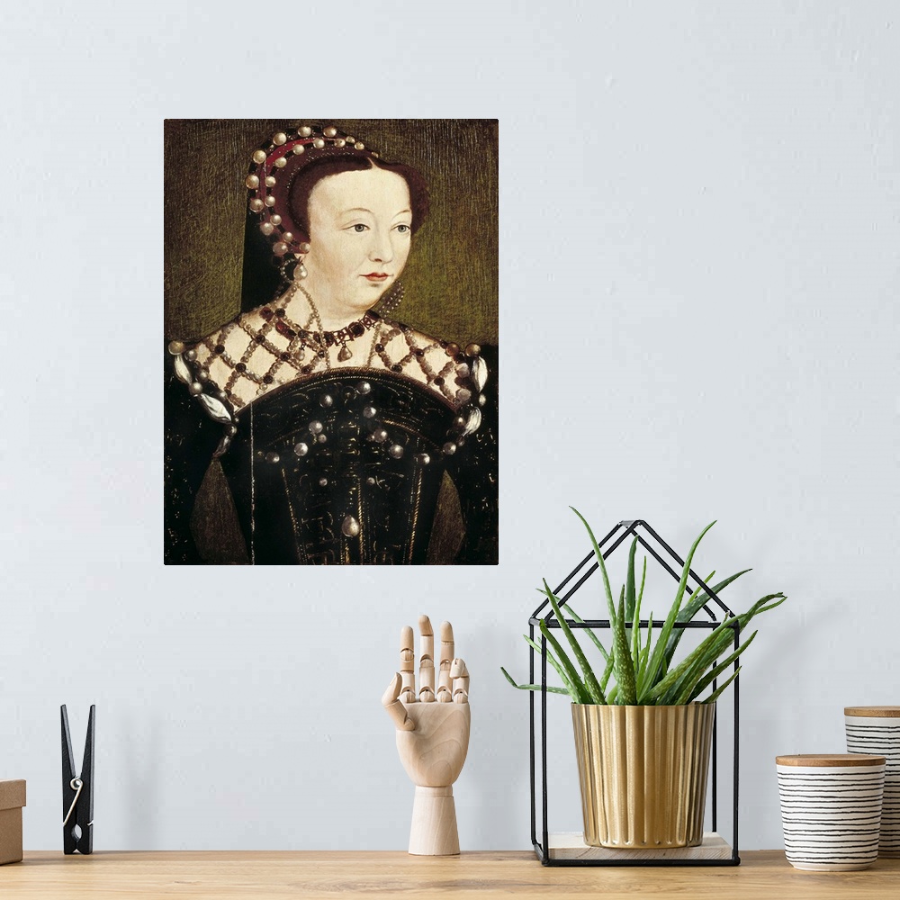 A bohemian room featuring Portrait of Catherine de Medicis