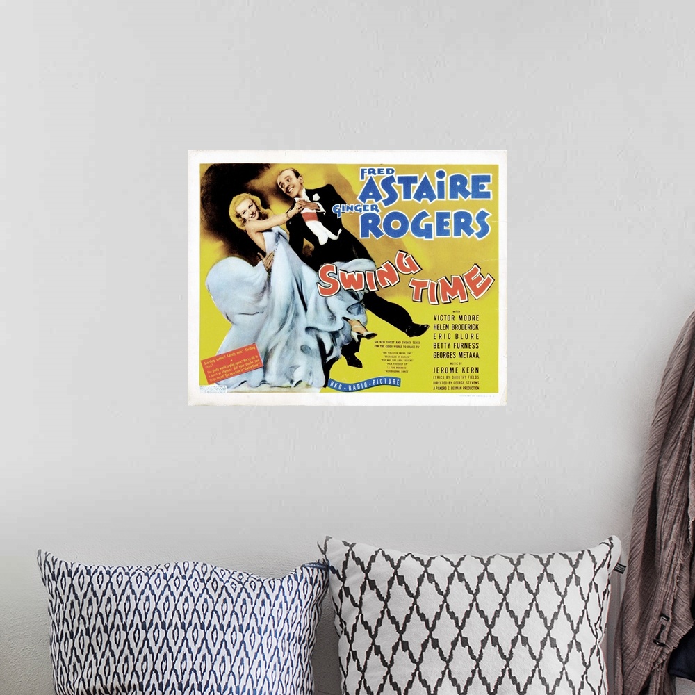 A bohemian room featuring Swing Time, Lobbycard, From Left: Ginger Rogers, Fred Astaire, 1936.