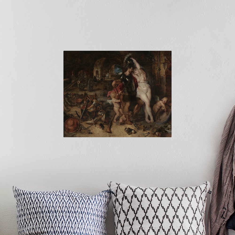 A bohemian room featuring The Return from War: Mars Disarmed by Venus, by Peter Paul Rubens and Jan Brueghel the Elder, 161...