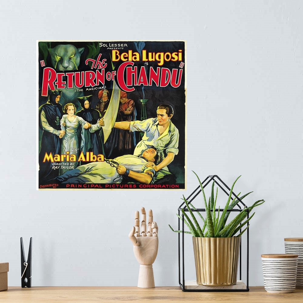 A bohemian room featuring The Return Of Chandu - Vintage Movie Poster