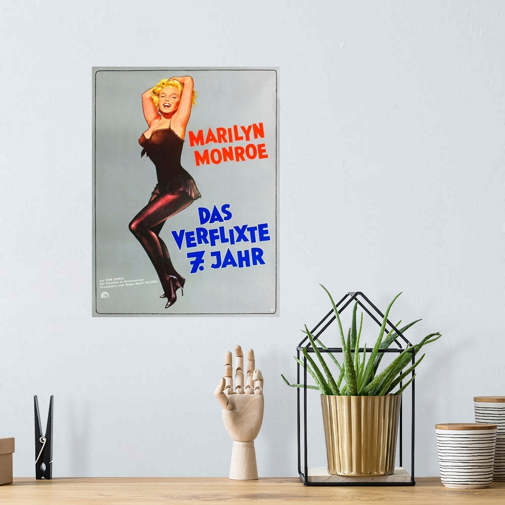 A bohemian room featuring The Seven Year Itch, (aka Das Verflixte 7. Jahr), Marilyn Monroe On German Poster Art, 1955.