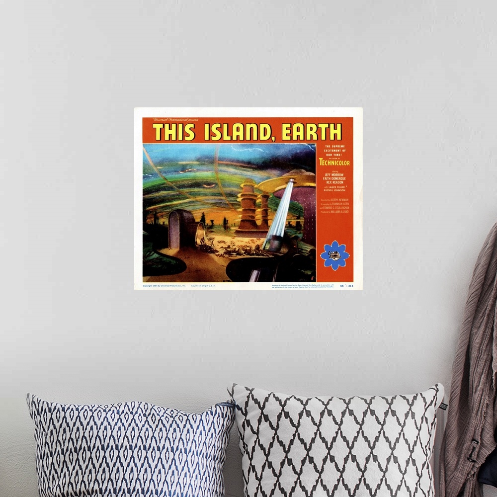 A bohemian room featuring This Island Earth, US Lobbycard, 1955.
