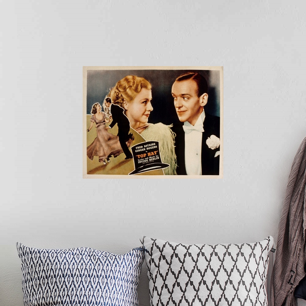 A bohemian room featuring TOP HAT, (lobbycard), Ginger Rogers, Fred Astaire, 1935