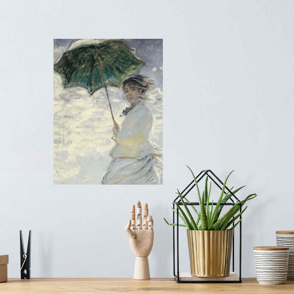 A bohemian room featuring Woman with a Parasol - Madame Monet and Her Son