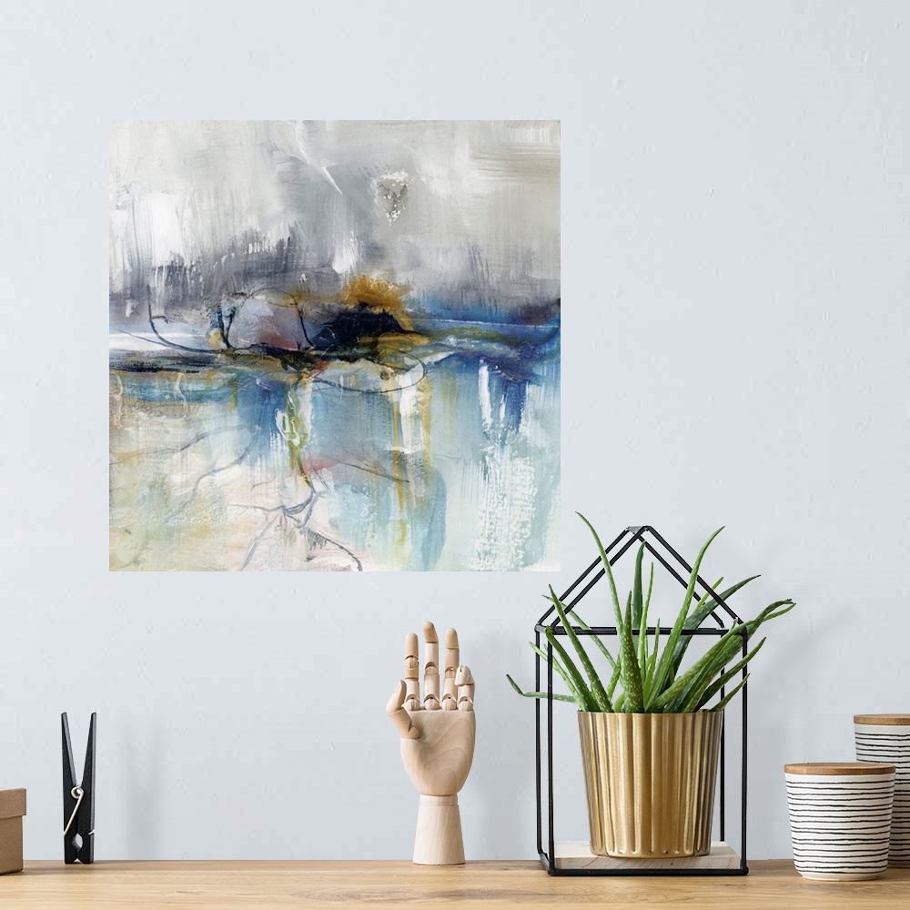 A bohemian room featuring Abstract Striation I