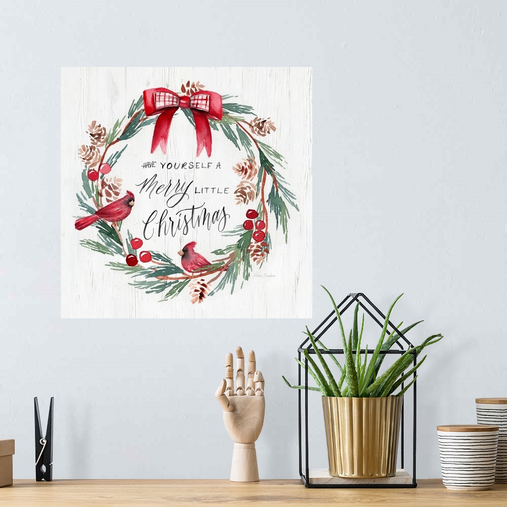 A bohemian room featuring Merry Little Wreath
