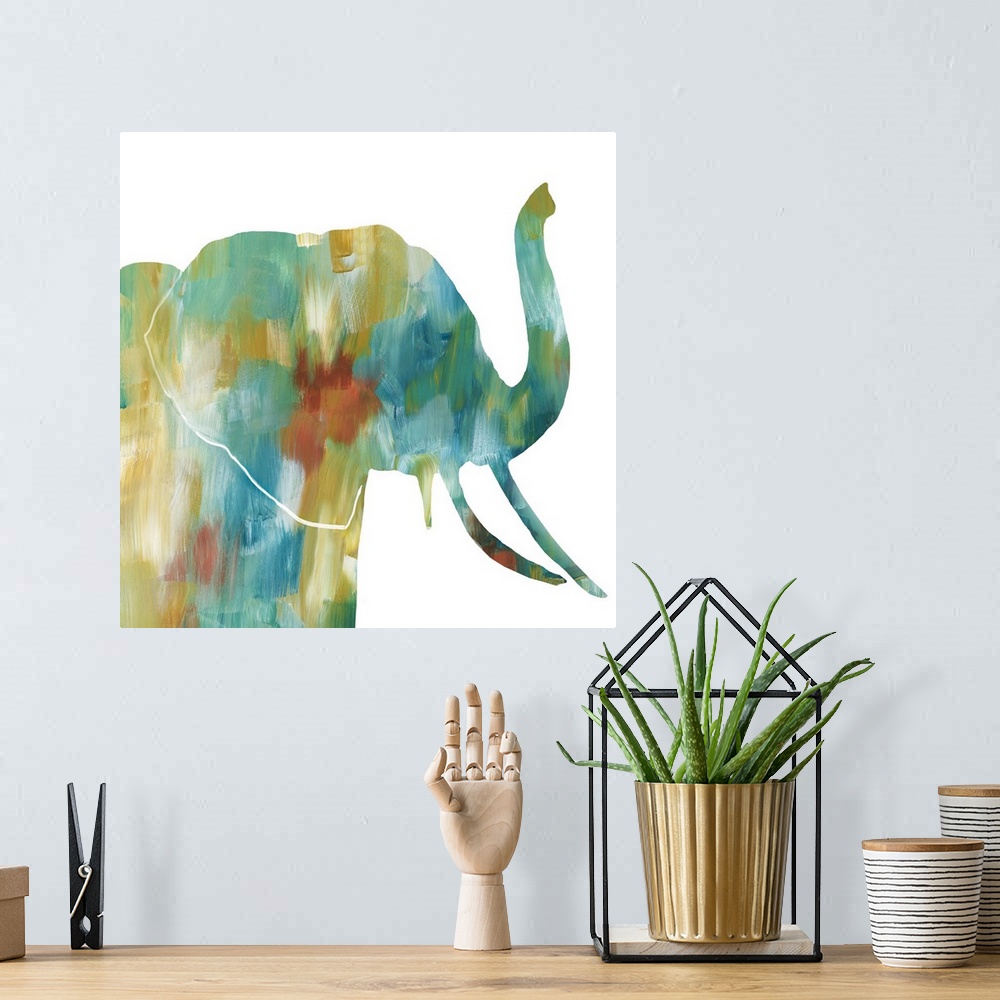 A bohemian room featuring Painterly Elephant