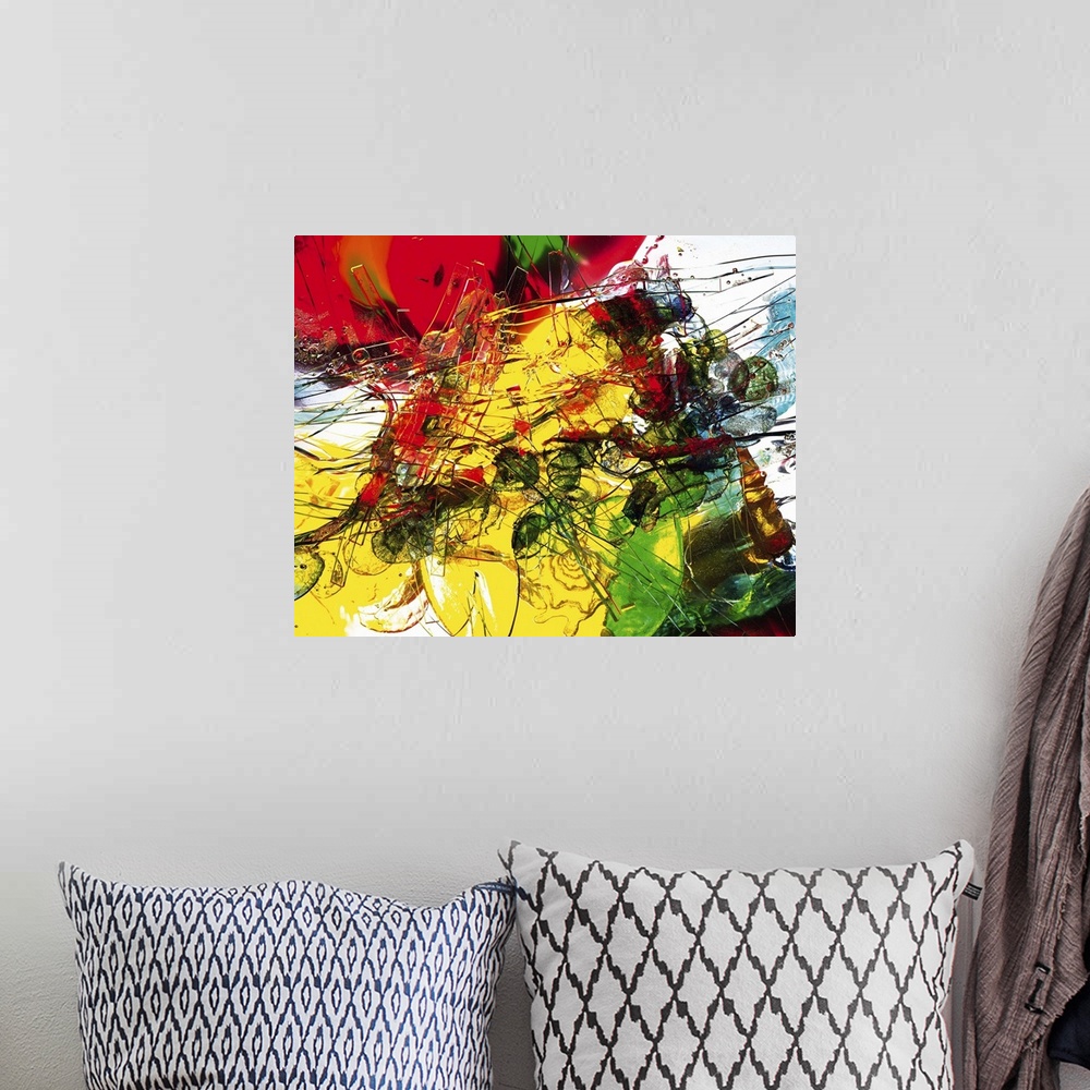 A bohemian room featuring Abstract background, acrylic object
