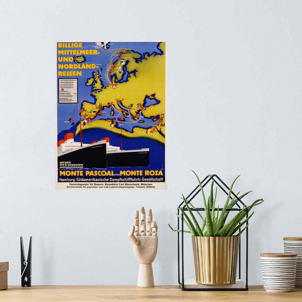 A bohemian room featuring Billige Mittelmeer Und Nordland-Reisen Poster