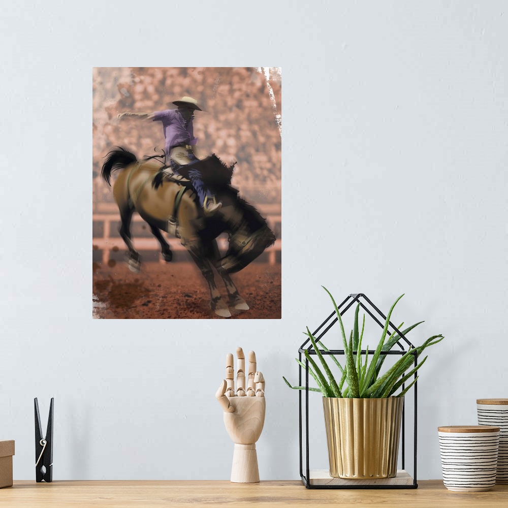 A bohemian room featuring Cowboy On Bucking Bronco