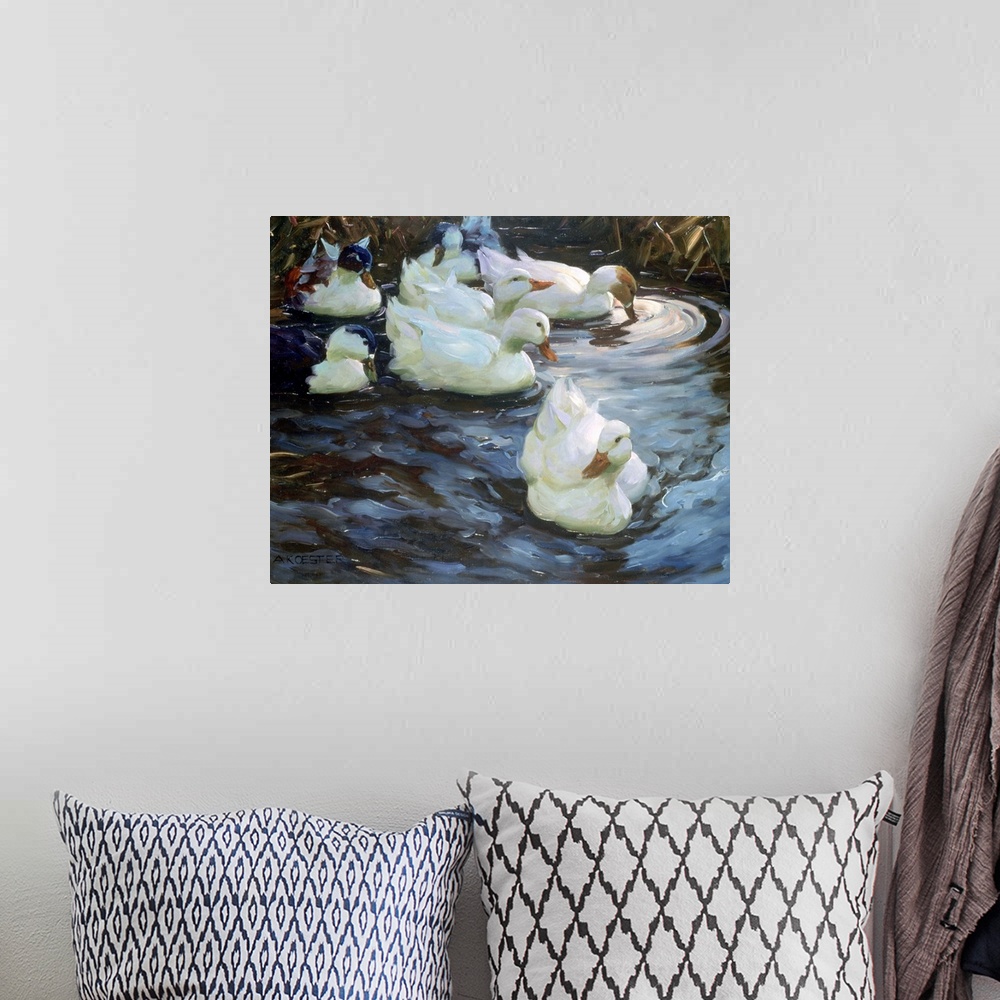A bohemian room featuring Ducks on a Pond