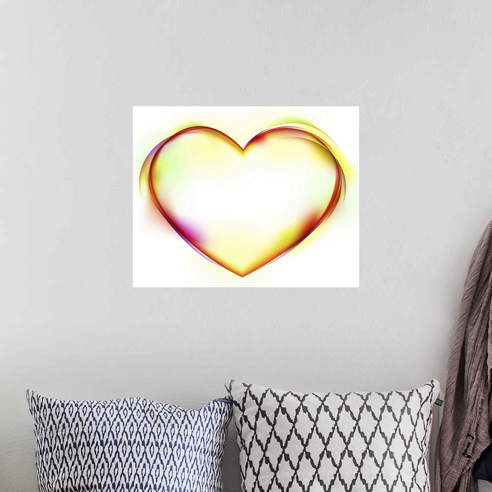 A bohemian room featuring Heart shape on white background