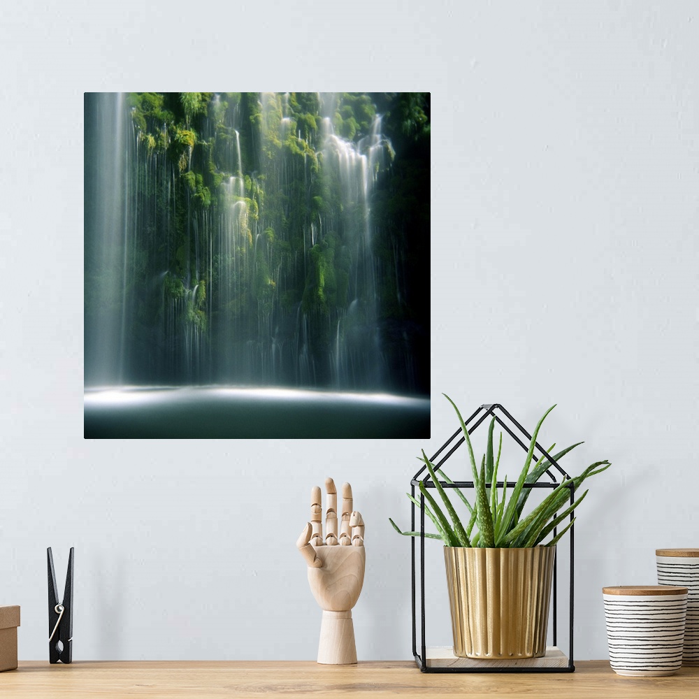 A bohemian room featuring Holga image of Mossbrae Falls in northern California on July afternoon.