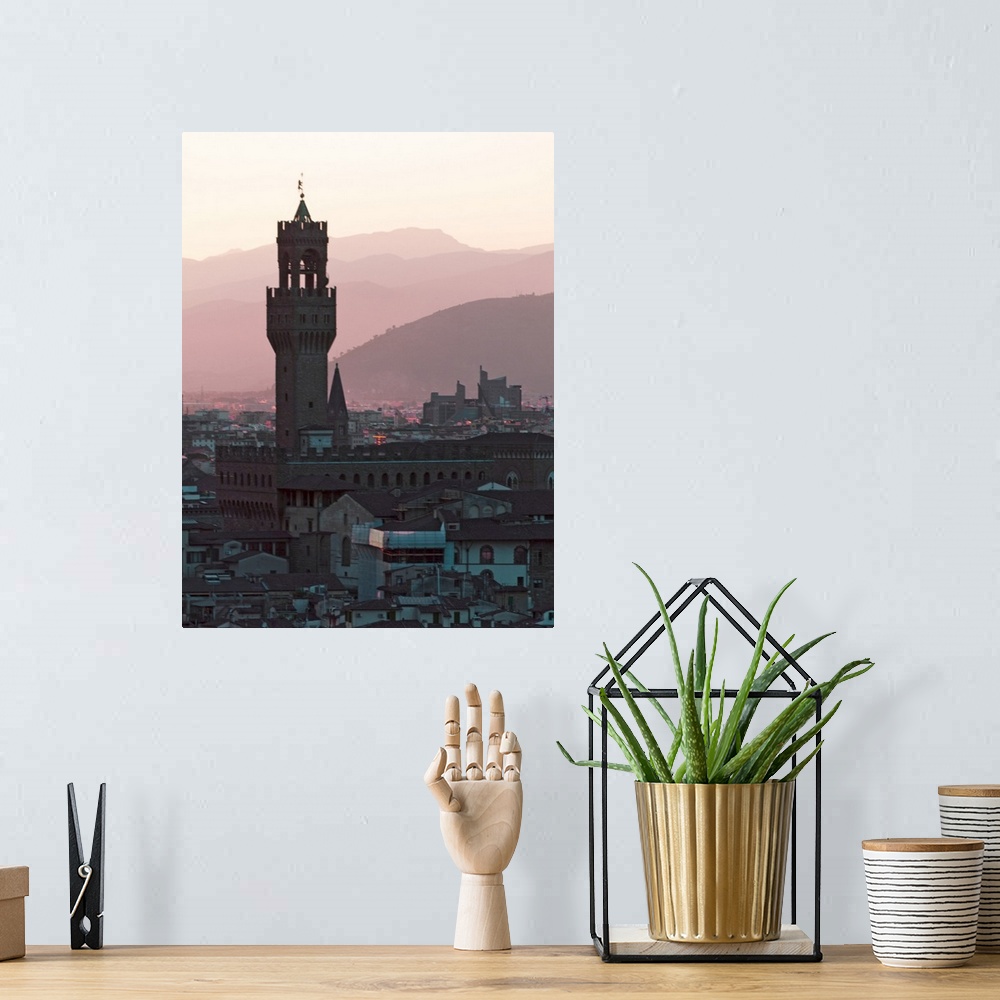 A bohemian room featuring Italy, Florence, Towers in city at dusk