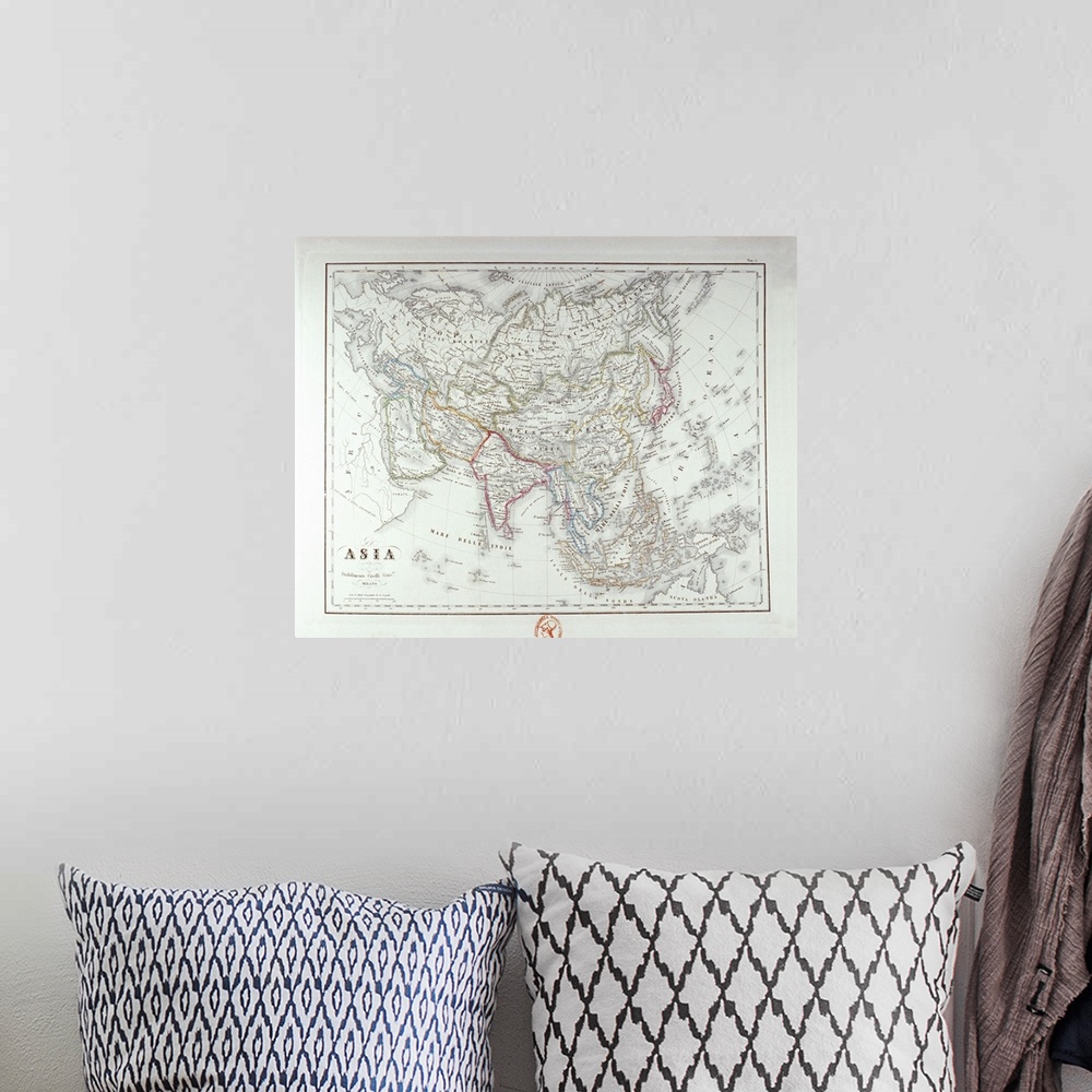 A bohemian room featuring Map of Asia