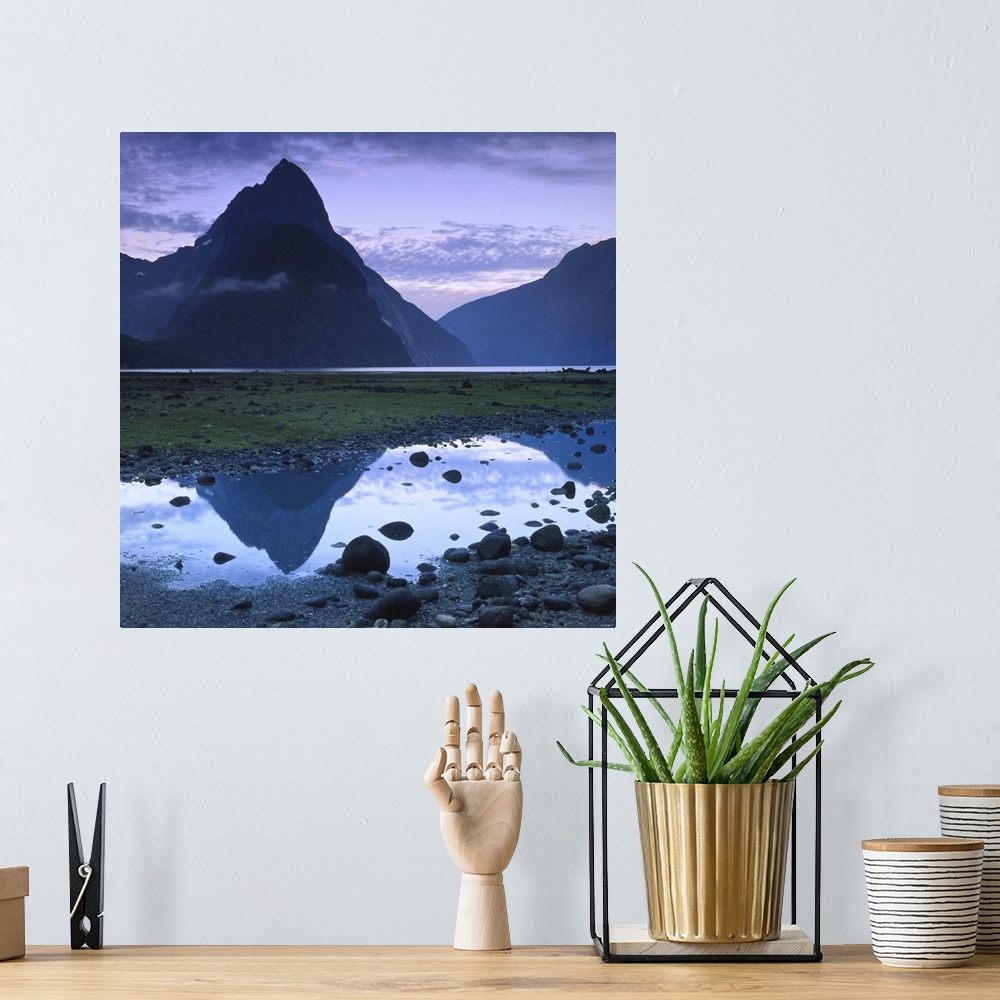 A bohemian room featuring Mitre Peak at Milford Sound, New Zealand.
