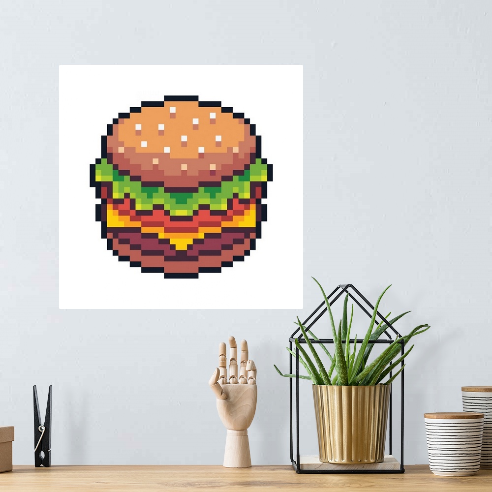 A bohemian room featuring Pixel Burger