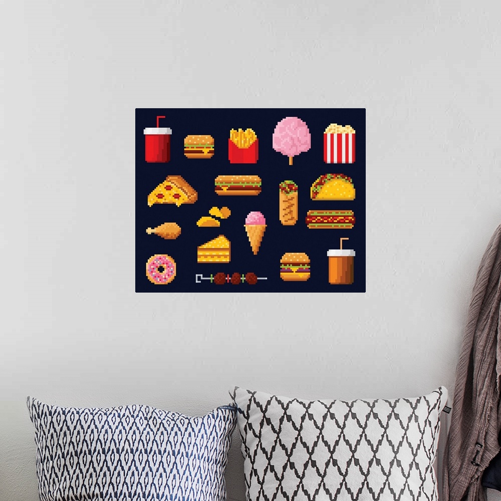 A bohemian room featuring Pixel Fast Food